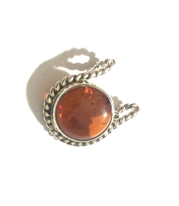 Sterling Silver Pendant Amber