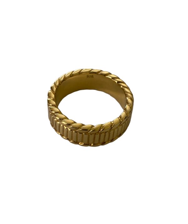 CHAINED SILVER GOLD MEN`S RING - Image 5
